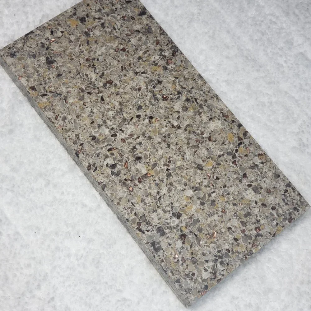 Quartz Stone Cutting Board cheese sushi charcuterie tray 5x10 brown copper chip